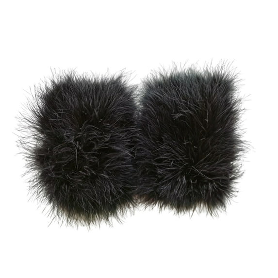 Women Fluffy Wrist Cuffs Feather Cuffs Arm Warmer Sleeve Decoration for Jacket Coat