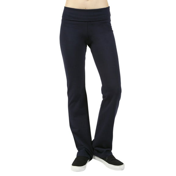 Women Foldover Yoga Athletic Flare Bottom Sweat Pants