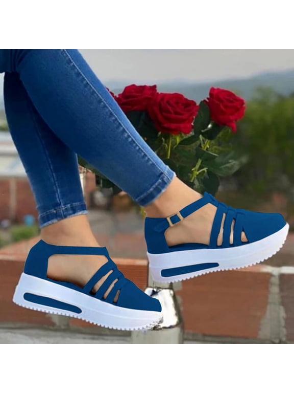 Women Footwear Women Sandals Dressy Women's Beach Platform Sandals - Strappy Wedges with Comfortable Insole, Non Slip & Lightweight