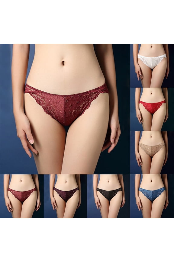 Women For Ultra Thin Sexy Lace Panties Knickers Lingerie Seamless Underwear Briefs Red XXL YIWEI