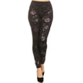thumbnail image 1 of Women Foral Full Length Leggings, Black / Gold Floral, 1 of 1