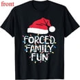 thumbnail image 1 of Women Forced Family Fun Graphic Cotton T Shirt Casual Breathable Short Sleeve Round Neck Top Black S-5XL, 1 of 5
