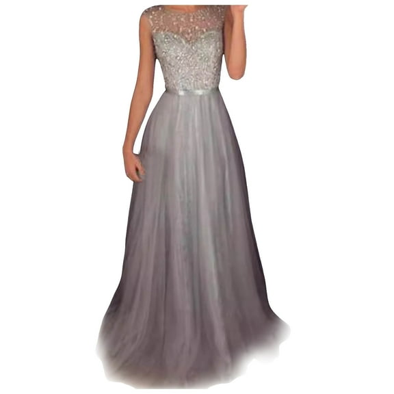 Women Formal Long Lace Dress Prom Evening Party Bridesmaid Wedding Gown