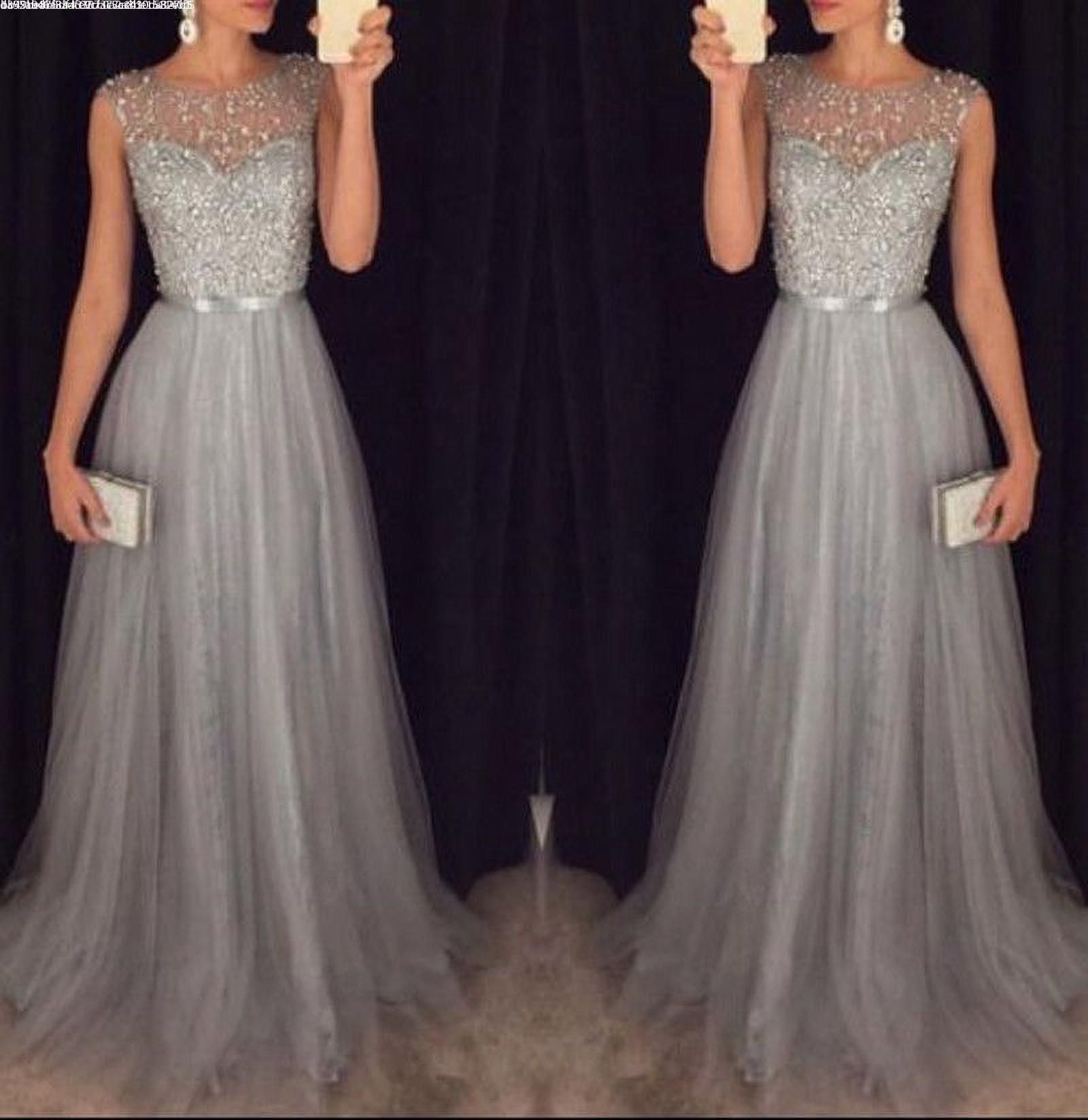 Women Formal Wedding Bridesmaid Long Evening Party Ball Prom Gown Dress
