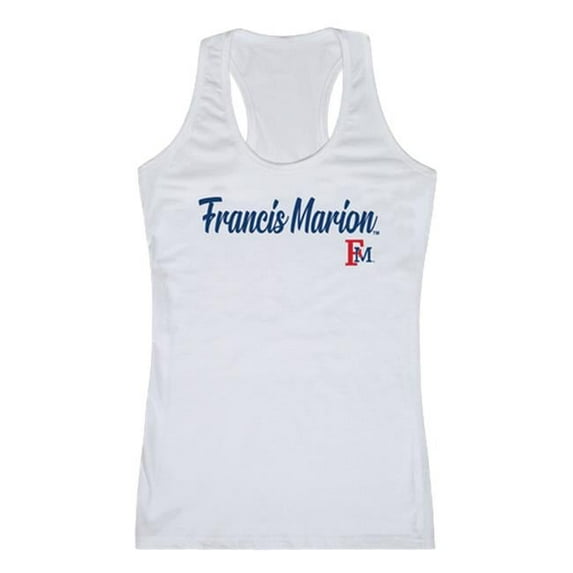 Women Francis Marion Patriots Script Tank T-Shirt, White - 2XL