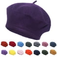 thumbnail image 1 of Women French Beret Hats Solid Color Classic Beanie Winter Cap Red One Size, 1 of 4