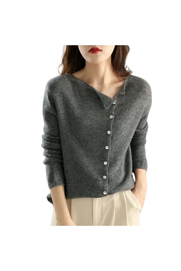 Women French Retro Cardigan Polyester Knitted for Spring and Autumn