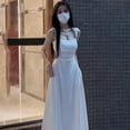 thumbnail image 1 of Women French style Temperament Suspender dress Fashion Casual Slim Long skirt, 1 of 10