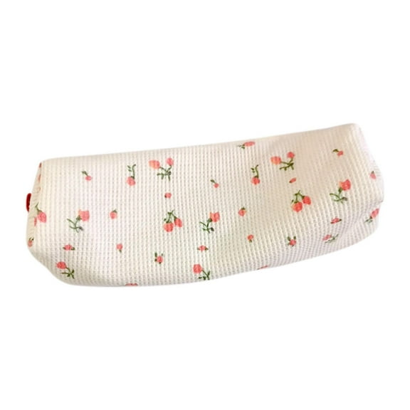 Women Fresh Style Pencil Bag Flower Floral Canvas Large Pen Pencil Pouch Bag Pencil Case Pen Holder Coin Pouch, Simple Cosmetic Storage Bags Makeup Bag Office Stationery Organizer