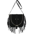 thumbnail image 1 of Women Fringe Hobo Bag Retro Tassel Shoulder Bag Fringe Purse Suede Tassel Hippie Saddle bag, 1 of 6