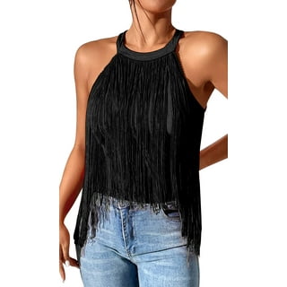 トップス seyto Jacquard fringe sleeveless tops Amazon.com: Generic Askedwayu Womens Fringe Vest 70S Hippie