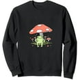 thumbnail image 1 of Women Frog Sweatshirt Kawaii Mushroom Cute Oversize Pullover Teen Girl Aesthetic Cottagecore Clothes Pocket Tops, 1 of 3