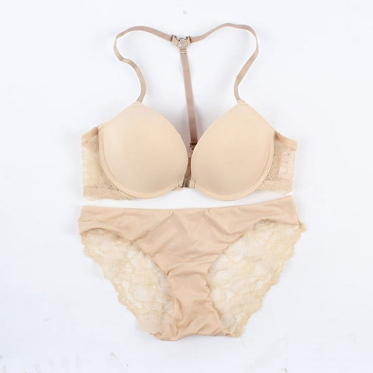 Women Front Closure Lingerie Underwear Push Up Bra Set Brassiere + Panties  Suit
