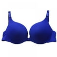 thumbnail image 1 of Women Front Closure Padded Seamless Bralette Lingerie Underwear Push Up Bras Blue 32B, 1 of 3