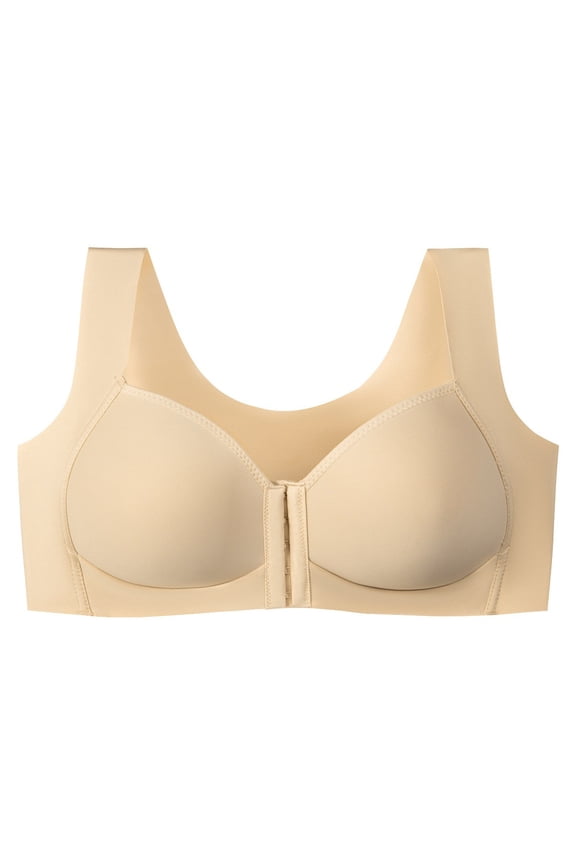 Women Front Closure Post Surgery Compression Everyday Bra Wireless Mastectomy Bras with Wide Straps
