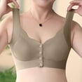 thumbnail image 1 of BLTIBY Seamless Front Closure Bras for Women Wireless Solid Color Full Coverage Bra No Underwire Comfortable Everyday Bralettes Coffee L, 1 of 6