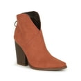 thumbnail image 1 of Women Front Split Almond Toe Faux Wooden Chunky Booties 19485, 1 of 6