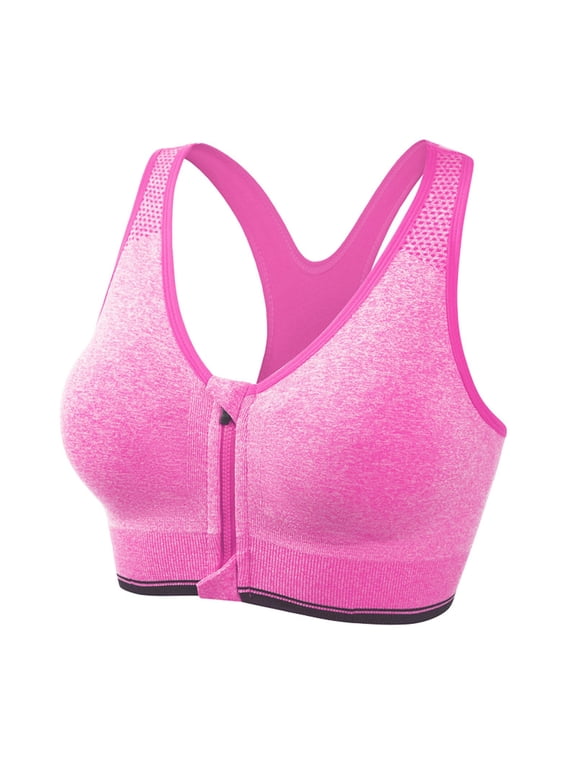 Women Front Zip Sports Bra High Workout Yoga Running Tops Breathable Supportive Seamless Comfort Fitness Activewear Solid Color Relaxed Fit Brassiere
