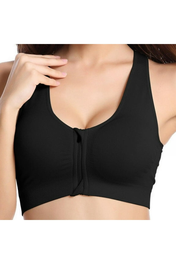 Women Front Zipper Sports Bra Breathable Wirefree Padded Push Up Bra Sports Top Fitness Gym Yoga Bralettes