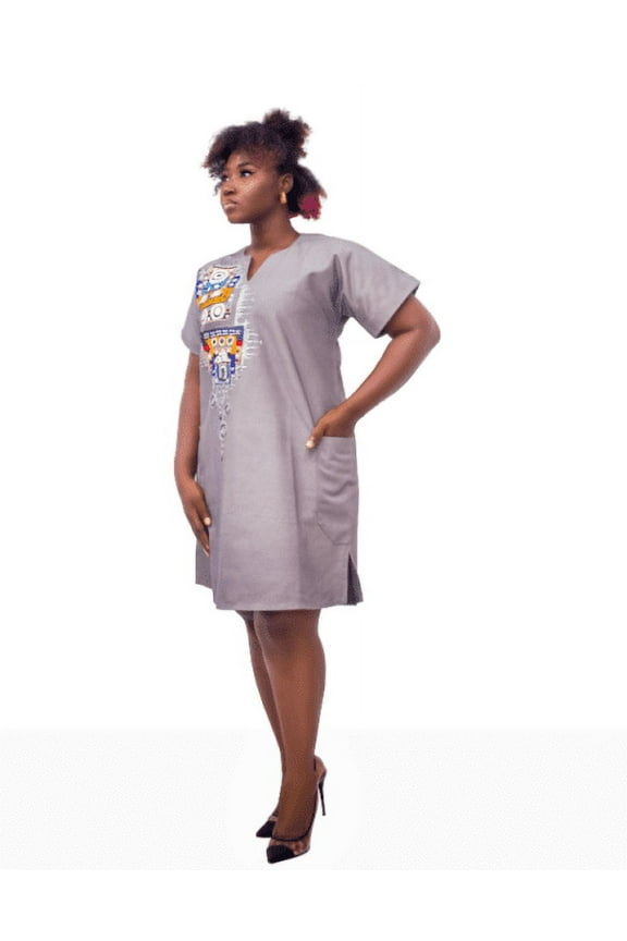 Women Fugu Art Kaftan Top Sleeves Caftan for Ladies Casual Dresses