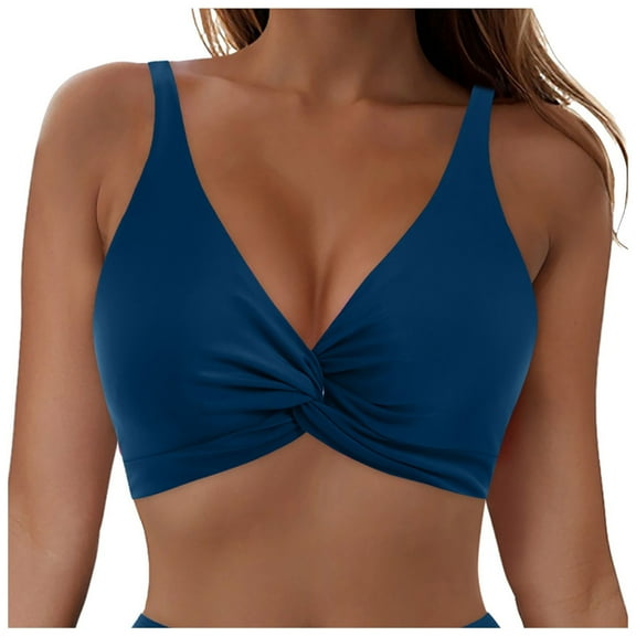 Women Full Coverage Bikini Top No Bottom Push up Swimsuits Top Sport Bra Bathing Suits Tops