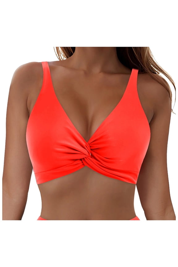 Women Full Coverage Bikini Top No Bottom Push up Swimsuits Top Sport Bra Bathing Suits Tops