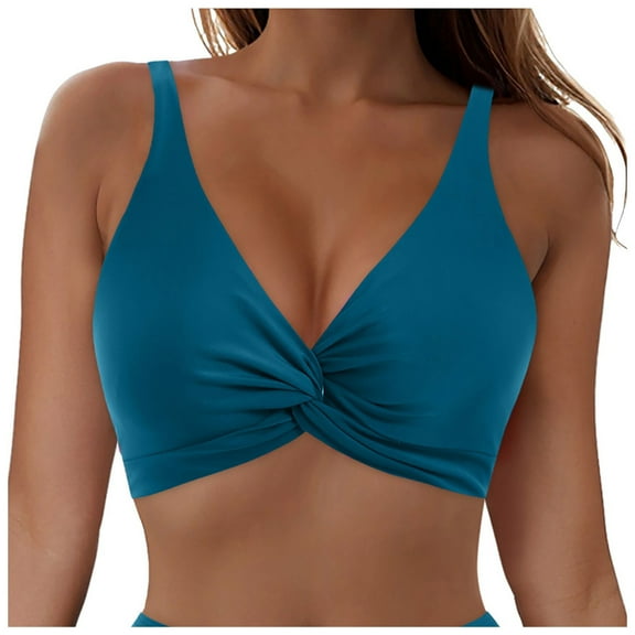 Women Full Coverage Bikini Top No Bottom Push up Swimsuits Top Sport Bra Bathing Suits Tops