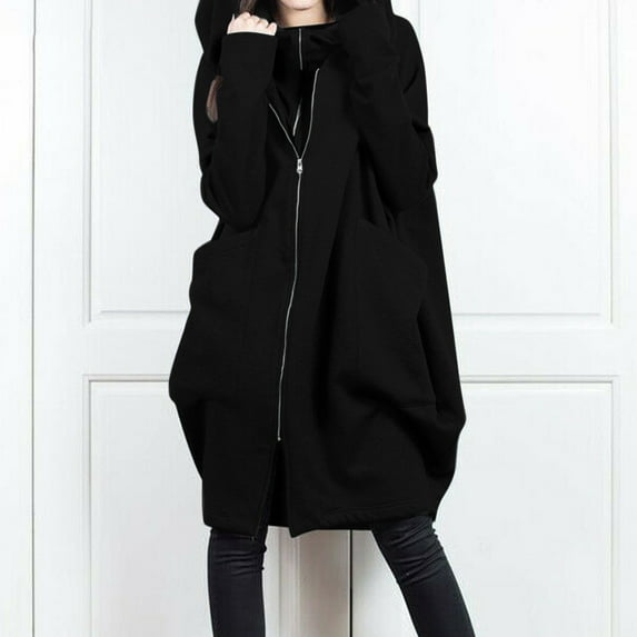 Women Full Zip Hoodie Ladies Long Cardigan Hooded Cardigan Jacket Coat Top Dress Womens plus Size Casual Jackets Fit Leather Jacket Scrub Jacket Soccer Jacket Women Hooded Lightweight Jacket for Women