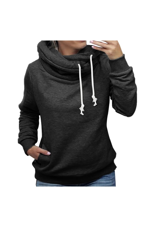 Women Funny Fashion Print Long Sleeves Turtleneck Pullover Blouses Sweatshirt Tops