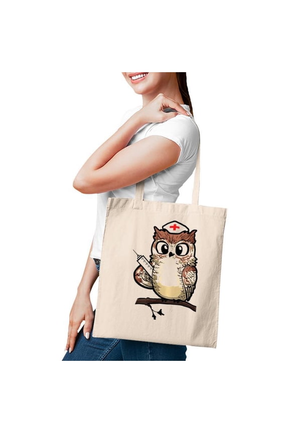 Women Funny Owl Nursing Gift Proud Night Shift Nurse Tote Bag