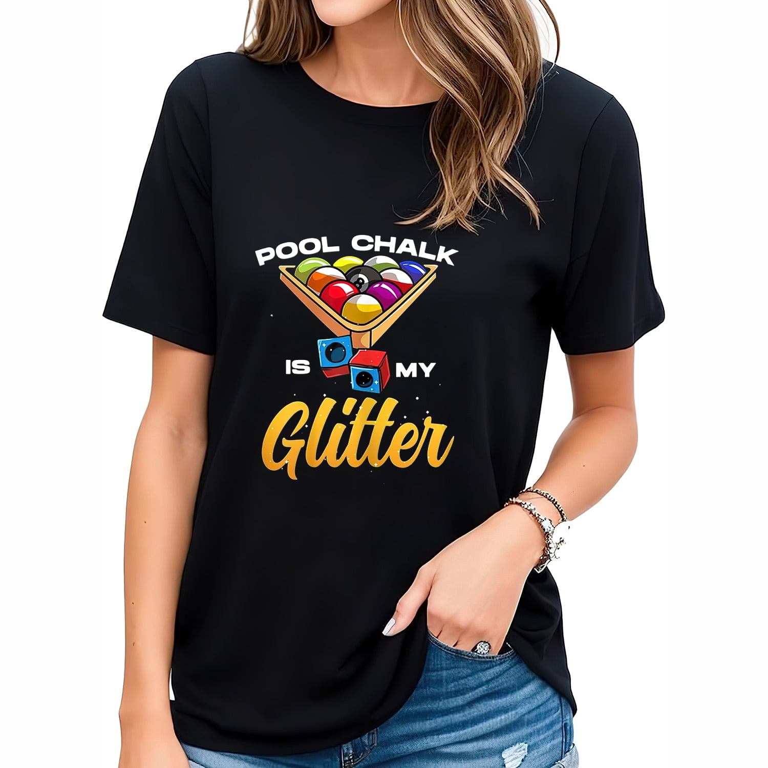 Pool Chalk Is My Glitter Billard Biliard Snooker T-Shirt Pool Chalk Is My Glitter Billard Biliard Snooker T-Shirt