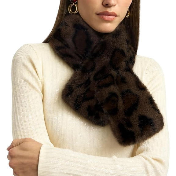 Women Fur Collar Scarf Winter Faux Fur Scarves for Women Cold Weather Lady Neck Warmer Neck Shrug