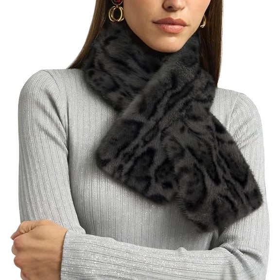Women Fur Collar Scarf Winter Faux Fur Scarves for Women Cold Weather Lady Neck Warmer Neck Shrug