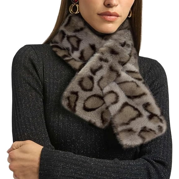 Women Fur Collar Scarf Winter Faux Fur Scarves for Women Cold Weather Lady Neck Warmer Neck Shrug