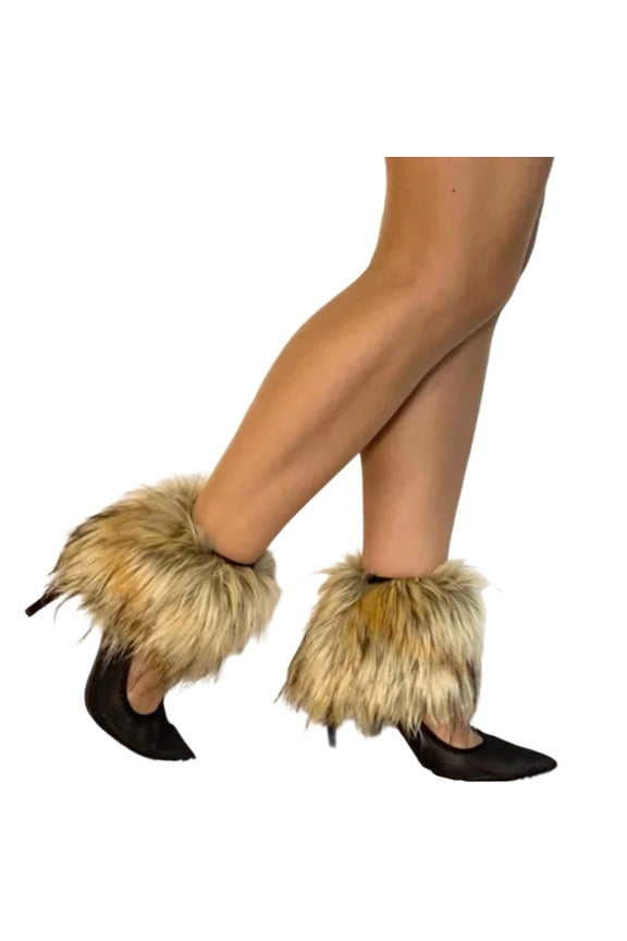 Women Furs Leg Warmer Winter Furry Long Boot Cuffs Fuzzy Shoe Cover Party Costume for Holiday Festival Performances Play