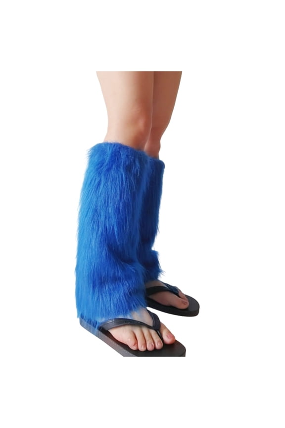 Women Furs Leg Warmer Winter Furry Long Boot Cuffs Fuzzy Shoe Cover Party Costume for Holiday Festival Performances Play