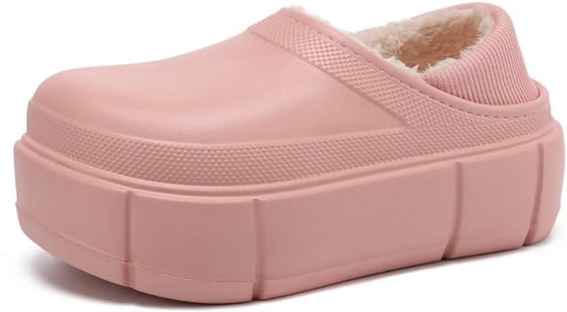 Pink Balenciaga Bedroom Slippers Women Fuzz Lined Clogs Cushion