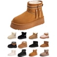 thumbnail image 1 of Women Fuzzy Boots Warm Cozy Winter Boots Plush Faux Fur lined Slip On Boots for Cold Weather Casual Walking Comfortable Casual Shoes, 1 of 9