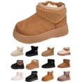 thumbnail image 1 of Women Fuzzy Boots Women Casual Round Toe Comfortable Thick Bottom Snow Boots Fleece Lining Warm Cozy Winter Boots, 1 of 7
