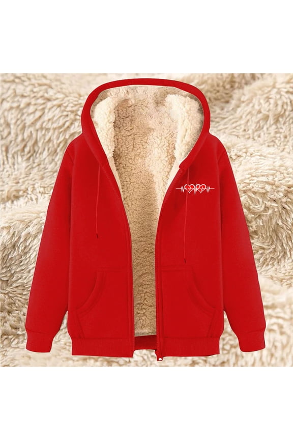 Women Fuzzy Fleece Hoodie Jackets Full Zip Up Sweatshirts Winter Hoodies Warm Long Sleeve Jacket Coat Outwear