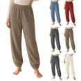 thumbnail image 1 of Women Fuzzy Fleece Jogger Loungewear Pants Winter Warm Pajama Bottoms One Size, 1 of 10