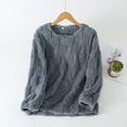 thumbnail image 1 of Women Fuzzy Fleece Sweatshirt Long Sleeve Loungewear Winter Warm Pajama Tops Soft Pullover Home Clothing New Womens Sleepwear Blue M, 1 of 9