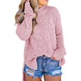 thumbnail image 1 of Women Fuzzy Knitted Sweater Sherpa Fleece Fall Winter Split Jumper, 1 of 4