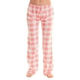thumbnail image 1 of Women Fuzzy Plush Pajama Pants Buffalo Plaid Drawstring Elastic Waist Wide Leg Pj Bottoms Soft Cozy Lounge Pants with Pockets, 1 of 5