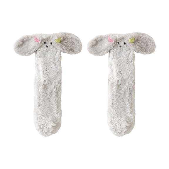 Women Fuzzy Plush Thickened Slipper Socks Cartoon Dog Ears Warm Winter Soft Fleece Indoor Home Sleeping Socks Hosiery