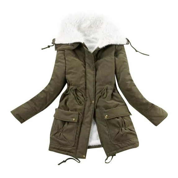 Women Fuzzy Sherpa Jackets Lamb Wool Padded Coat Faux Shearling Warm Hooded Fuzzy Winter Overcoat