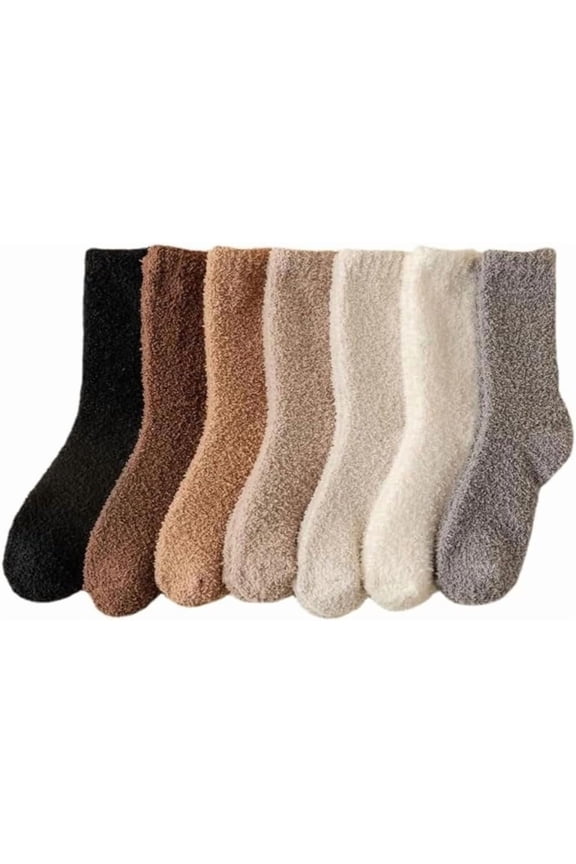 Women Fuzzy Socks Warm Fluffy Soft Japanese Thick Slipper Cute Aesthetic Fleece Long Socks