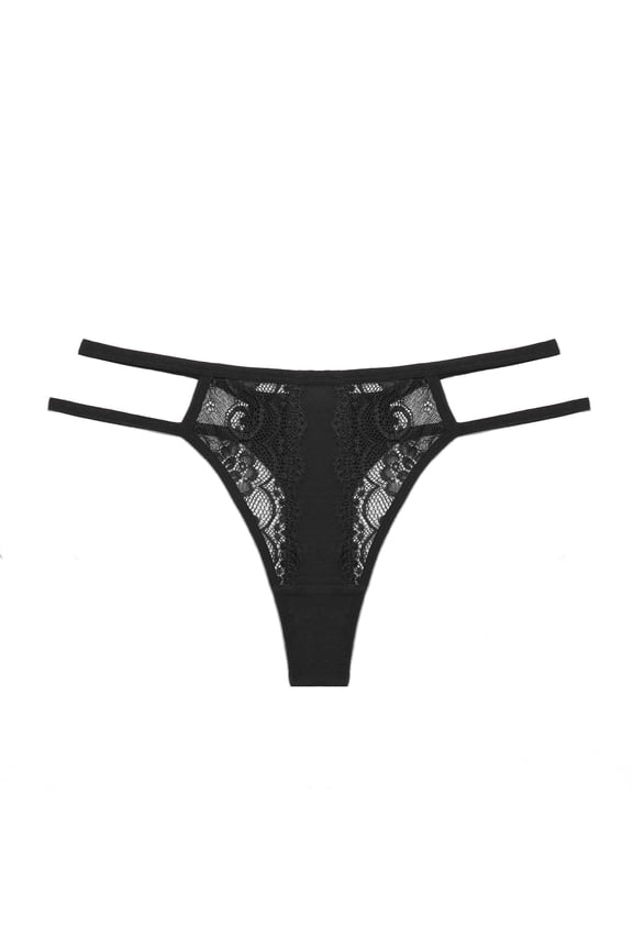 Women G-string T-shaped Lace Sexy Hollow Out Breathable Seductive Thin Low Waist Lady Briefs for Inner Wear