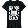 Women Game Day Football Season Funny Women Team Sports Vintage TShirt Black Tee