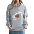 thumbnail image 1 of Women Game Day Heart Rugby Football Graphics Hoodies Trendy 2025 Fall Long Sleeve Drawstring Sweatshirt with Pockets, 1 of 3